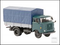 Hädl 121043-12 - TT - IFA W50L, mit Holzpritsche und Plane - blaugrün